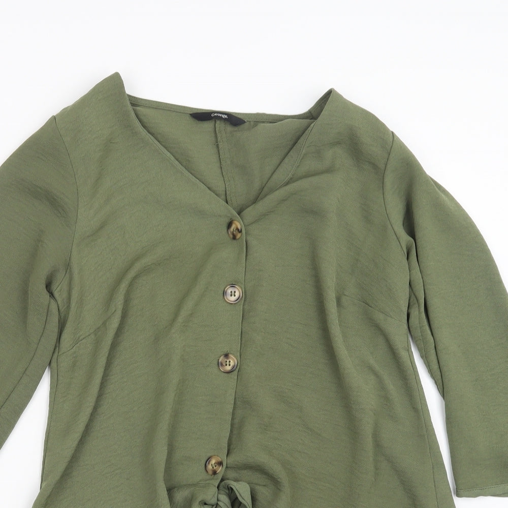 George Womens Green   Basic Button-Up Size 8