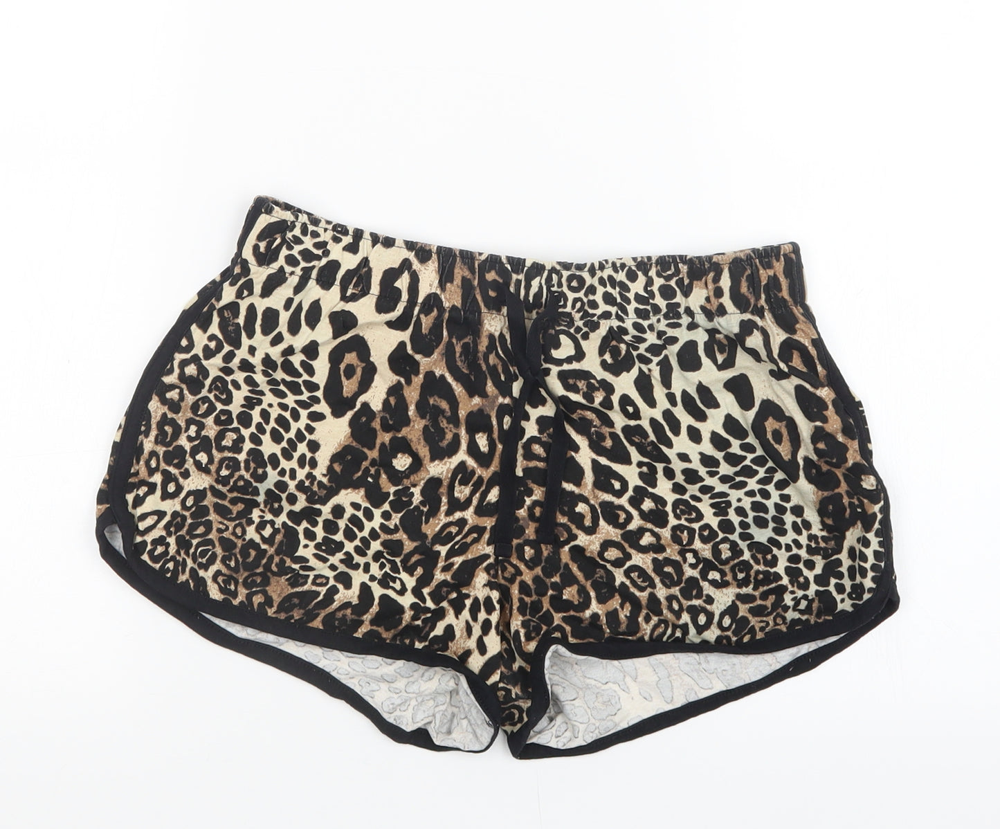 George Womens Brown Animal Print  Hot Pants Shorts Size 10