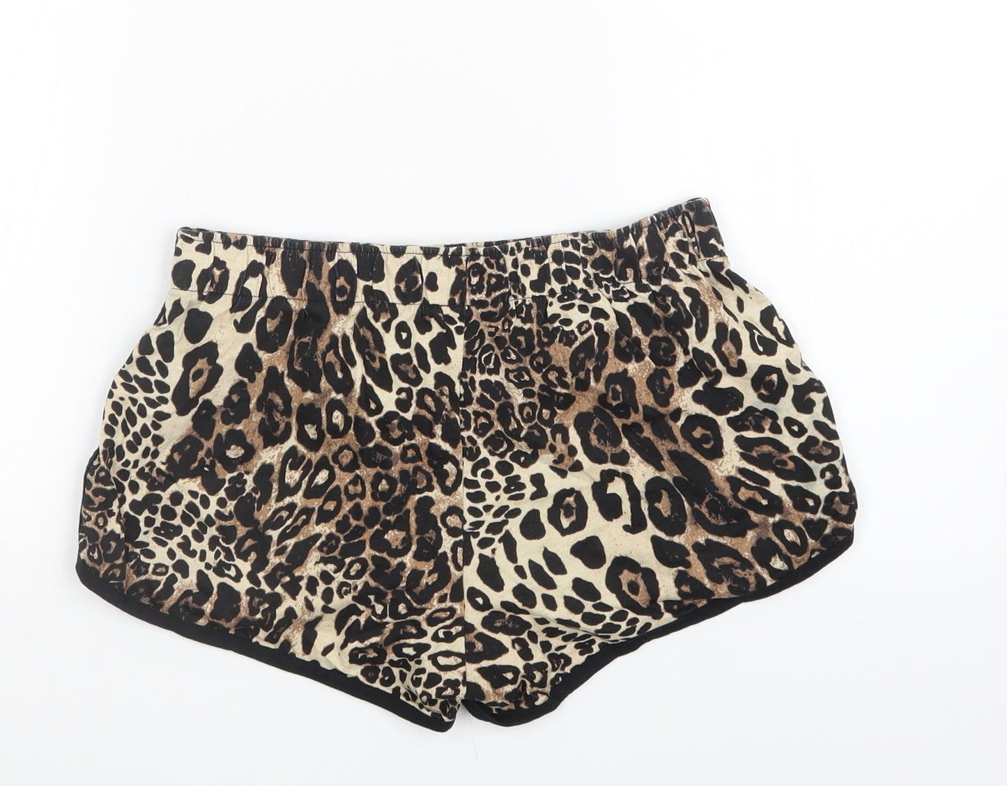 George Womens Brown Animal Print  Hot Pants Shorts Size 10