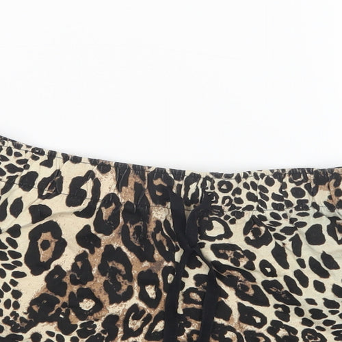 George Womens Brown Animal Print  Hot Pants Shorts Size 10