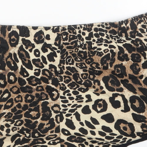George Womens Brown Animal Print  Hot Pants Shorts Size 10