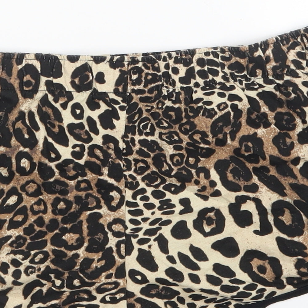 George Womens Brown Animal Print  Hot Pants Shorts Size 10