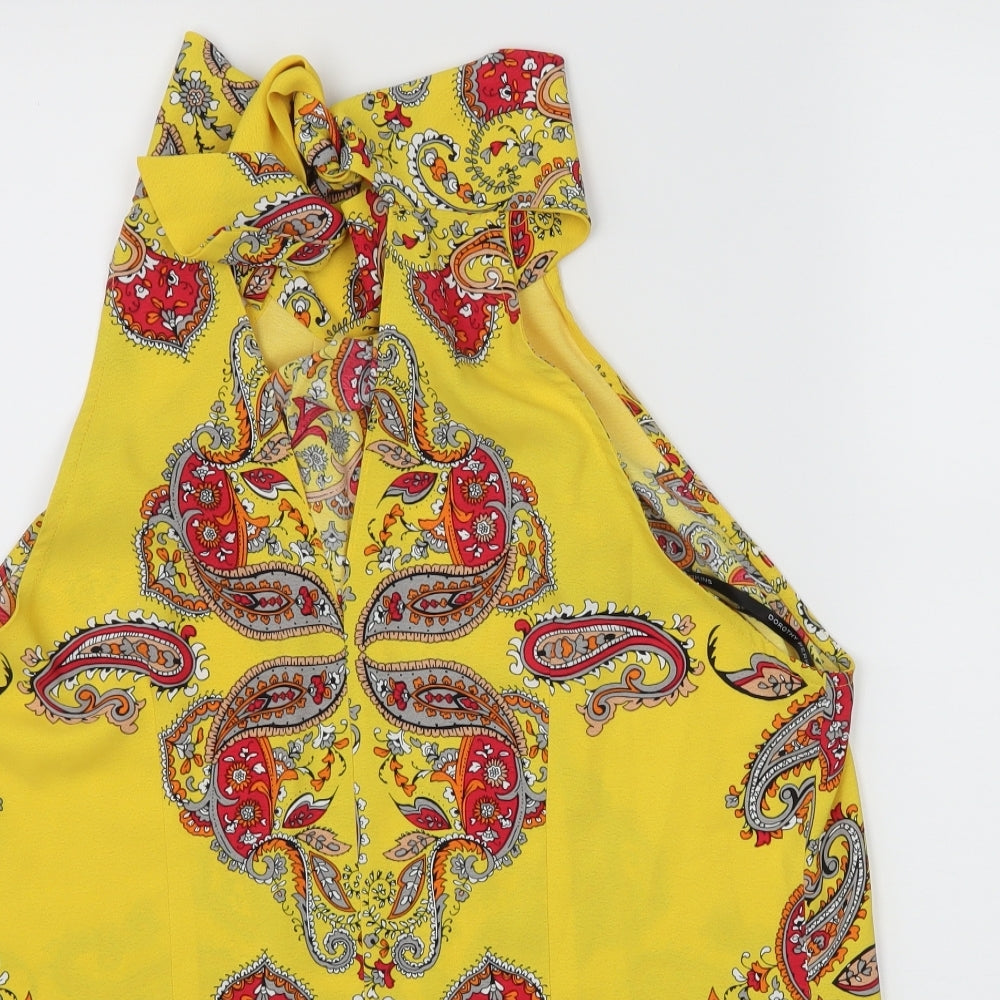 Dorothy Perkins Womens Yellow   Basic Tank Size 14