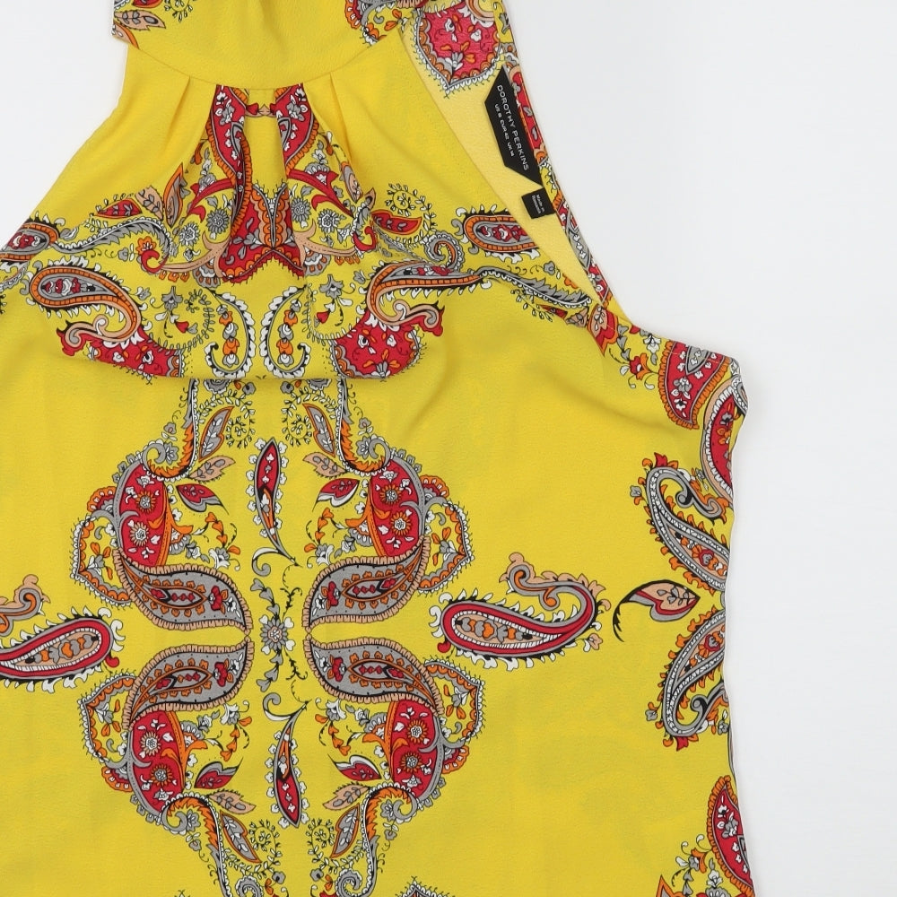 Dorothy Perkins Womens Yellow   Basic Tank Size 14