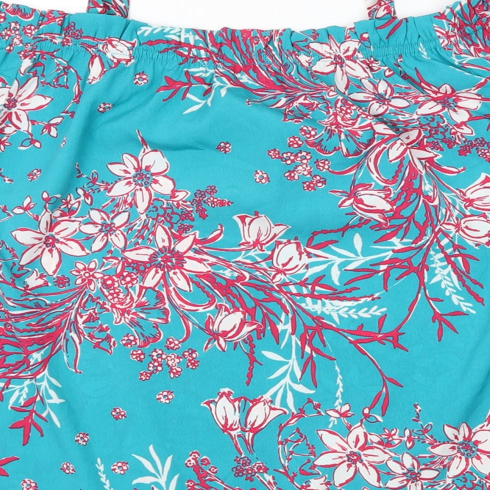 Matalan Womens Blue Floral  Basic Blouse Size 12