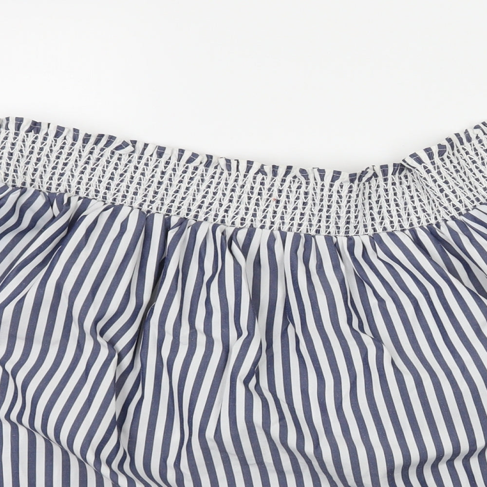 Marks and Spencer Womens Blue Striped  Basic Blouse Size 14