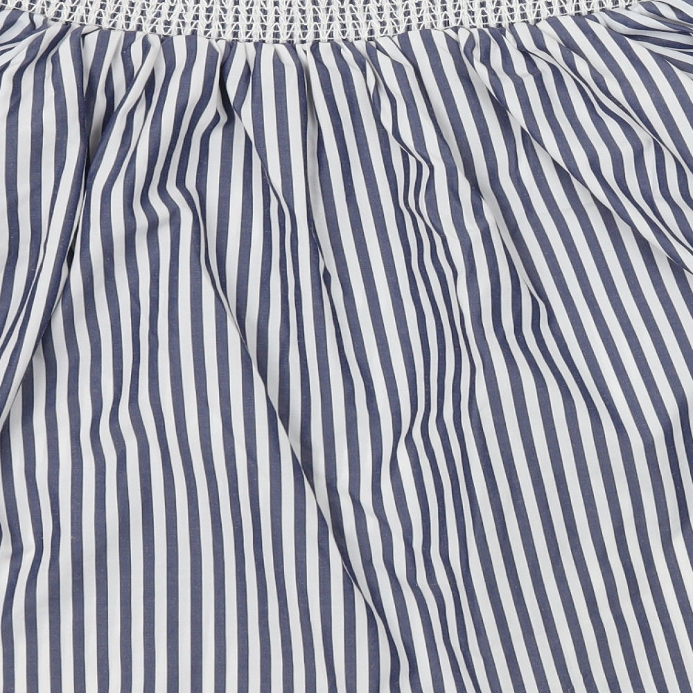 Marks and Spencer Womens Blue Striped  Basic Blouse Size 14