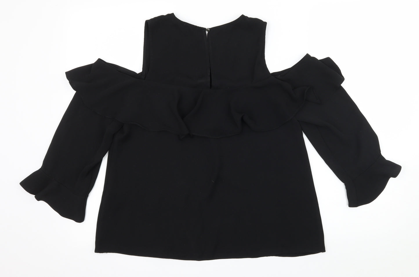 River Island Womens Black   Basic Blouse Size 10  - Cut Out Shoulder