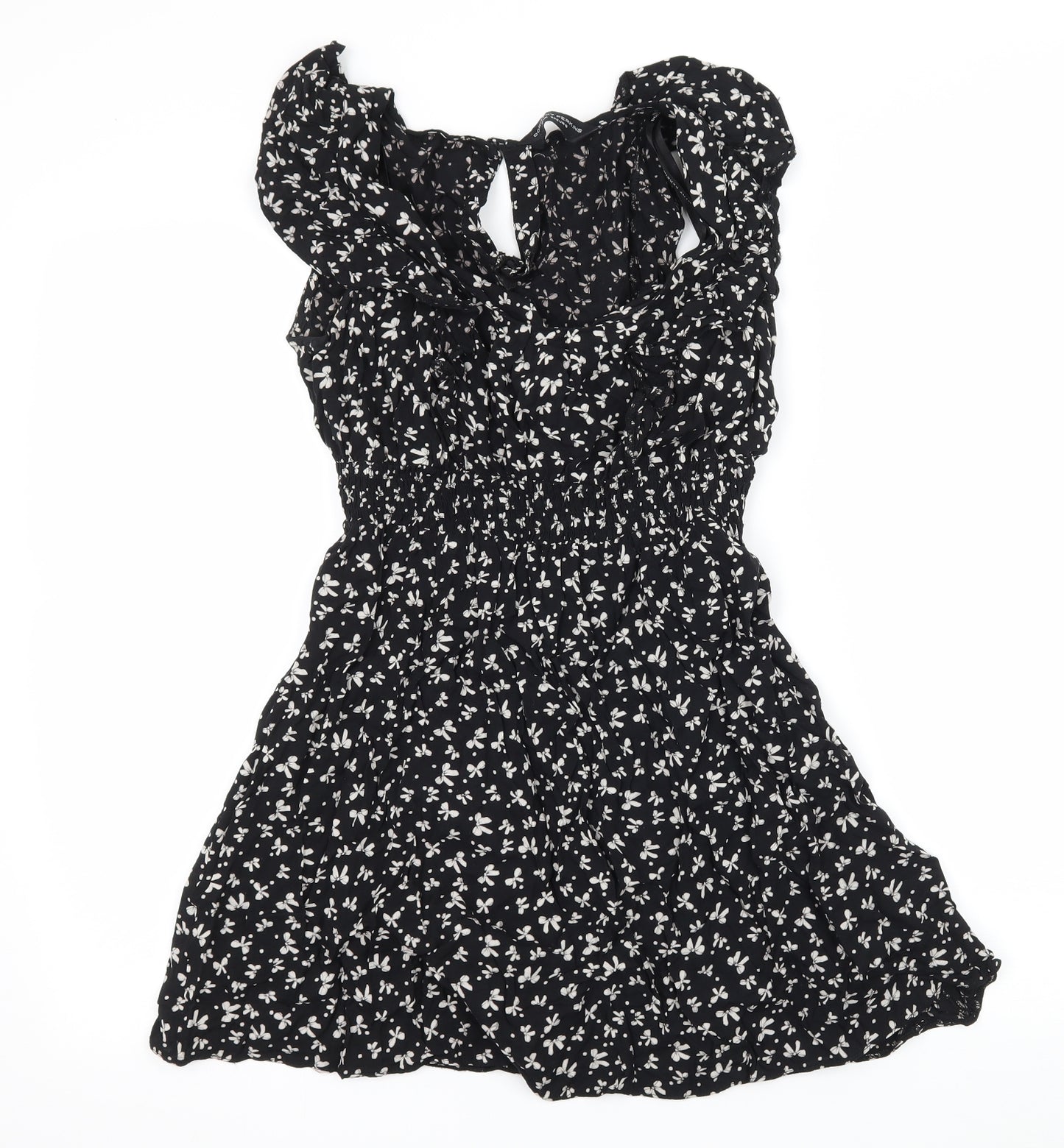 Dorothy Perkins Womens Black   Basic Blouse Size 12  - Bow Print
