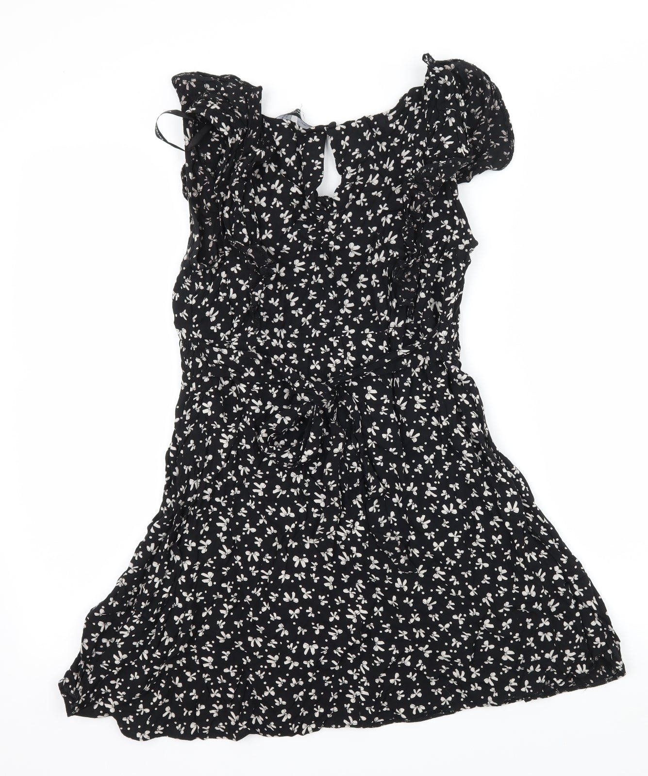 Dorothy Perkins Womens Black   Basic Blouse Size 12  - Bow Print