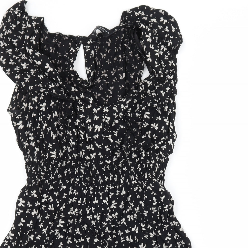Dorothy Perkins Womens Black   Basic Blouse Size 12  - Bow Print