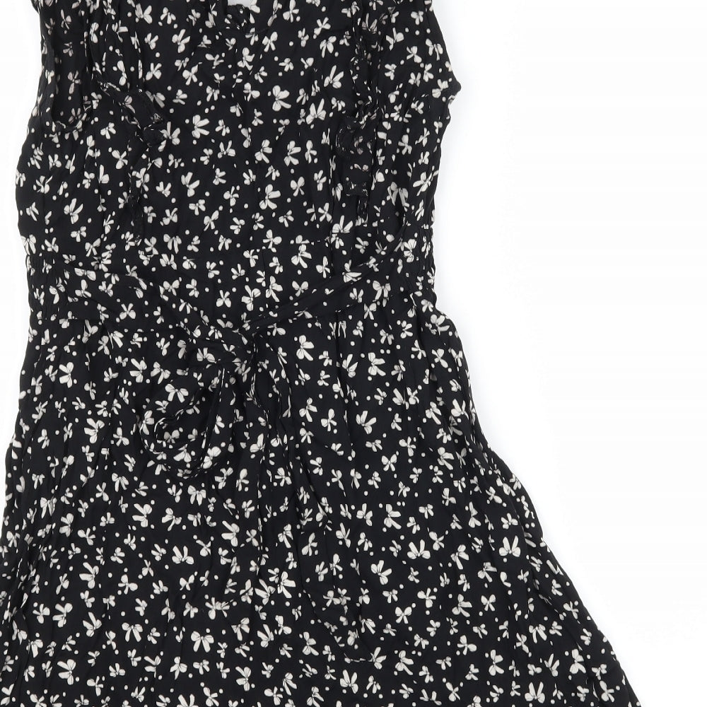 Dorothy Perkins Womens Black   Basic Blouse Size 12  - Bow Print