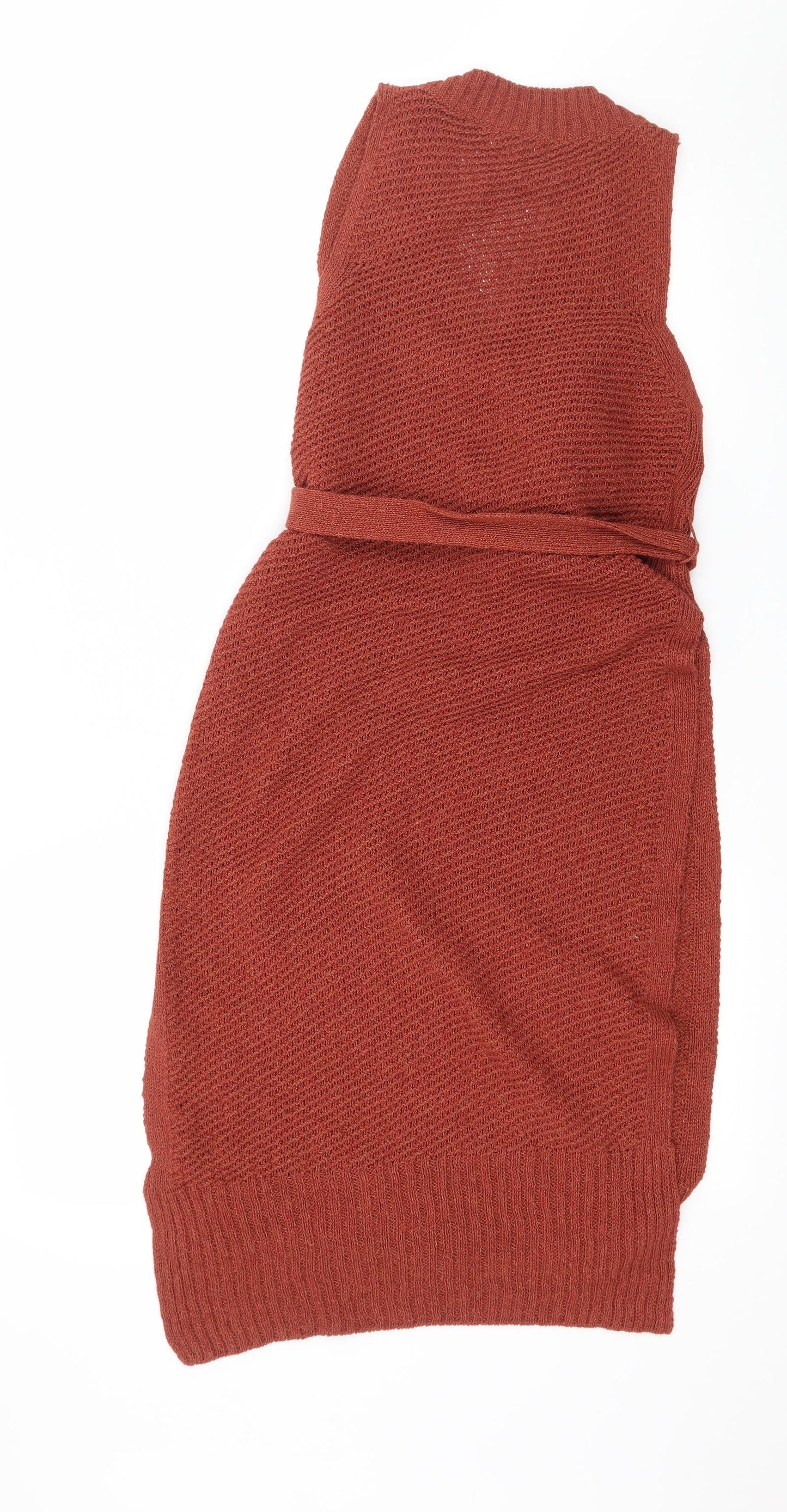 River Island Womens Orange  Knit Pullover Jumper Size 10  - Long line
