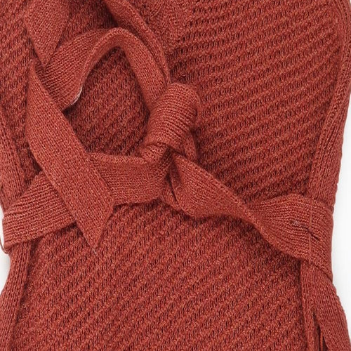 River Island Womens Orange  Knit Pullover Jumper Size 10  - Long line