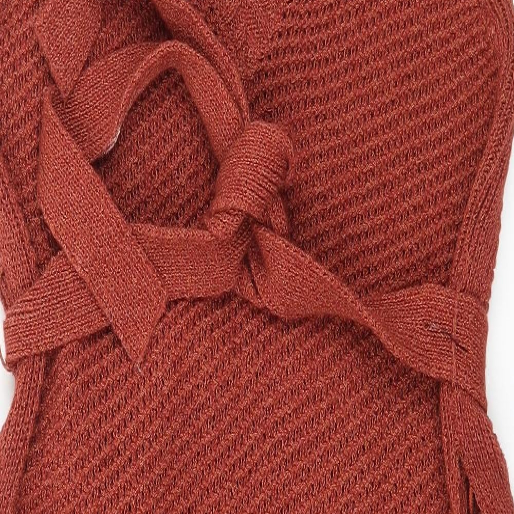 River Island Womens Orange  Knit Pullover Jumper Size 10  - Long line