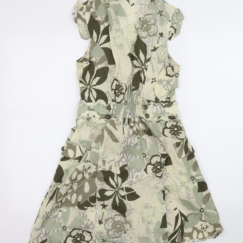 Jane Norman Womens Green Geometric  Shirt Dress  Size 12