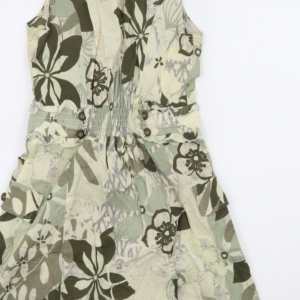 Jane Norman Womens Green Geometric  Shirt Dress  Size 12