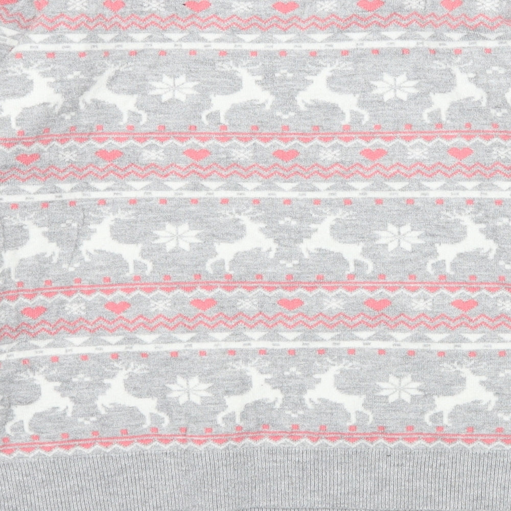 Primark Womens Grey Geometric Knit Pullover Jumper Size 12  - Reindeer