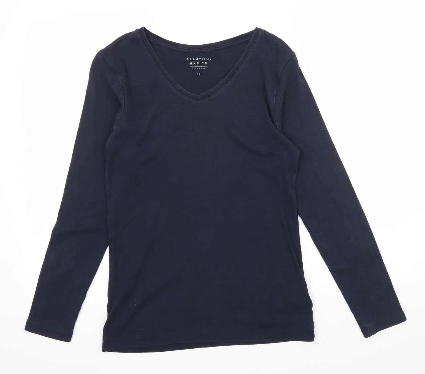 Peacocks Womens Blue  Jersey Basic T-Shirt Size 14