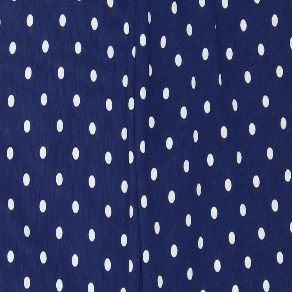 Boohoo Womens Blue Polka Dot  Trousers  Size 8 L27 in
