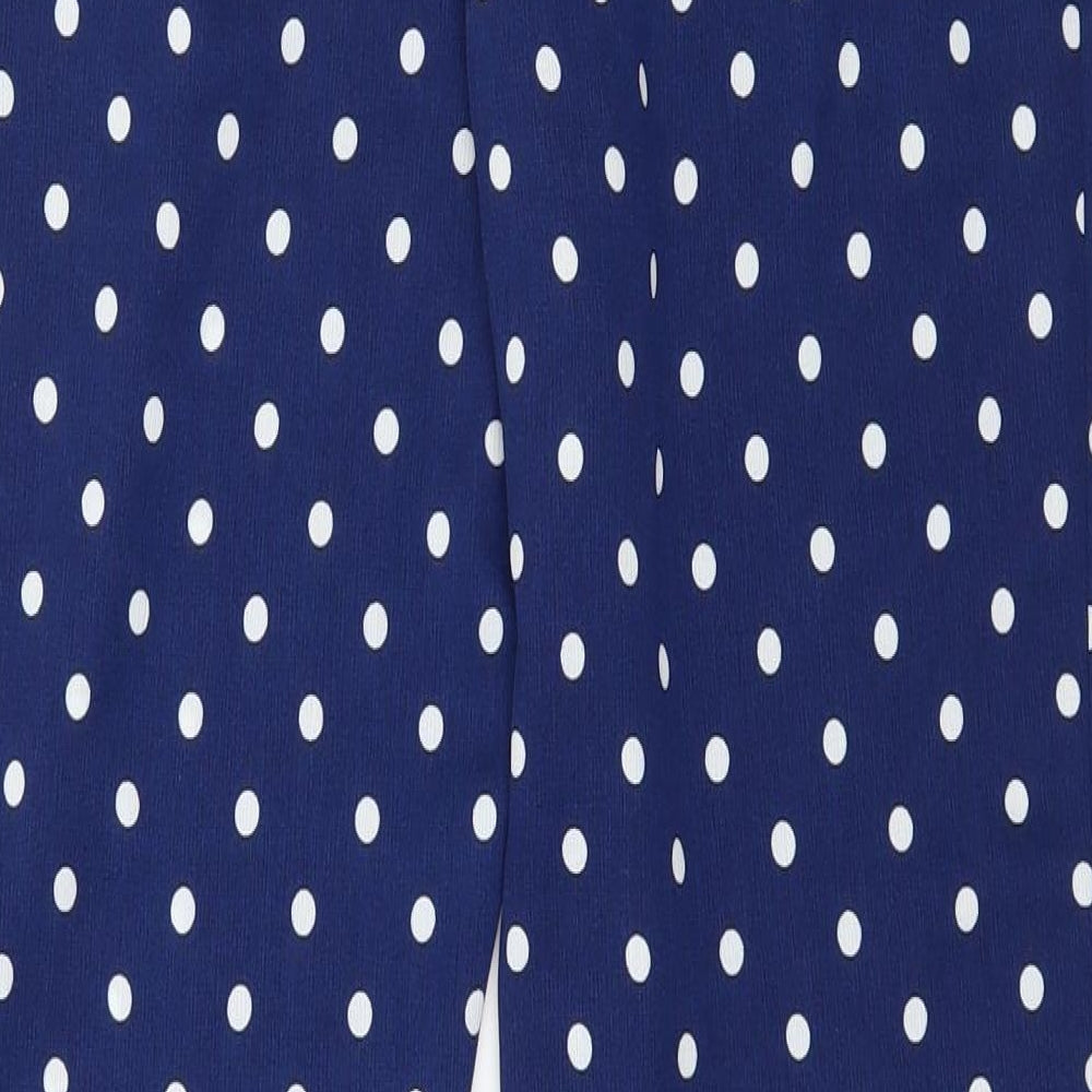 Boohoo Womens Blue Polka Dot  Trousers  Size 8 L27 in