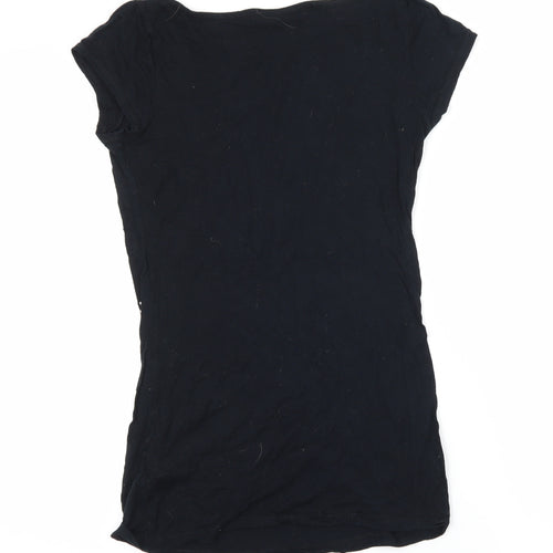 South Womens Black  Jersey Basic T-Shirt Size 10  - Love Rocks