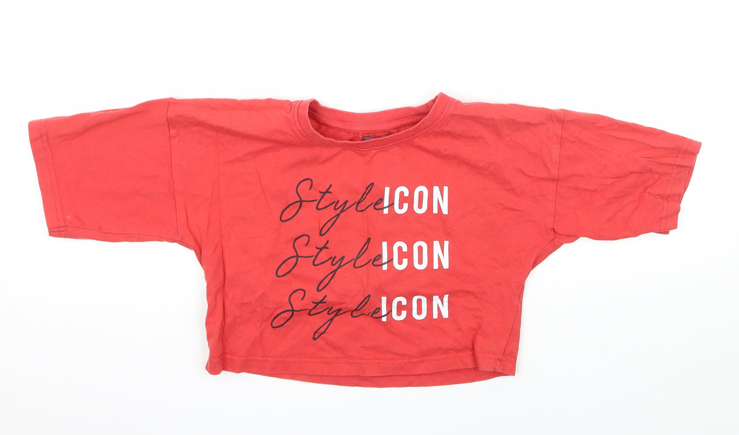 Studio Girls Red  Jersey Basic T-Shirt Size 10-11 Years  - Style Icon