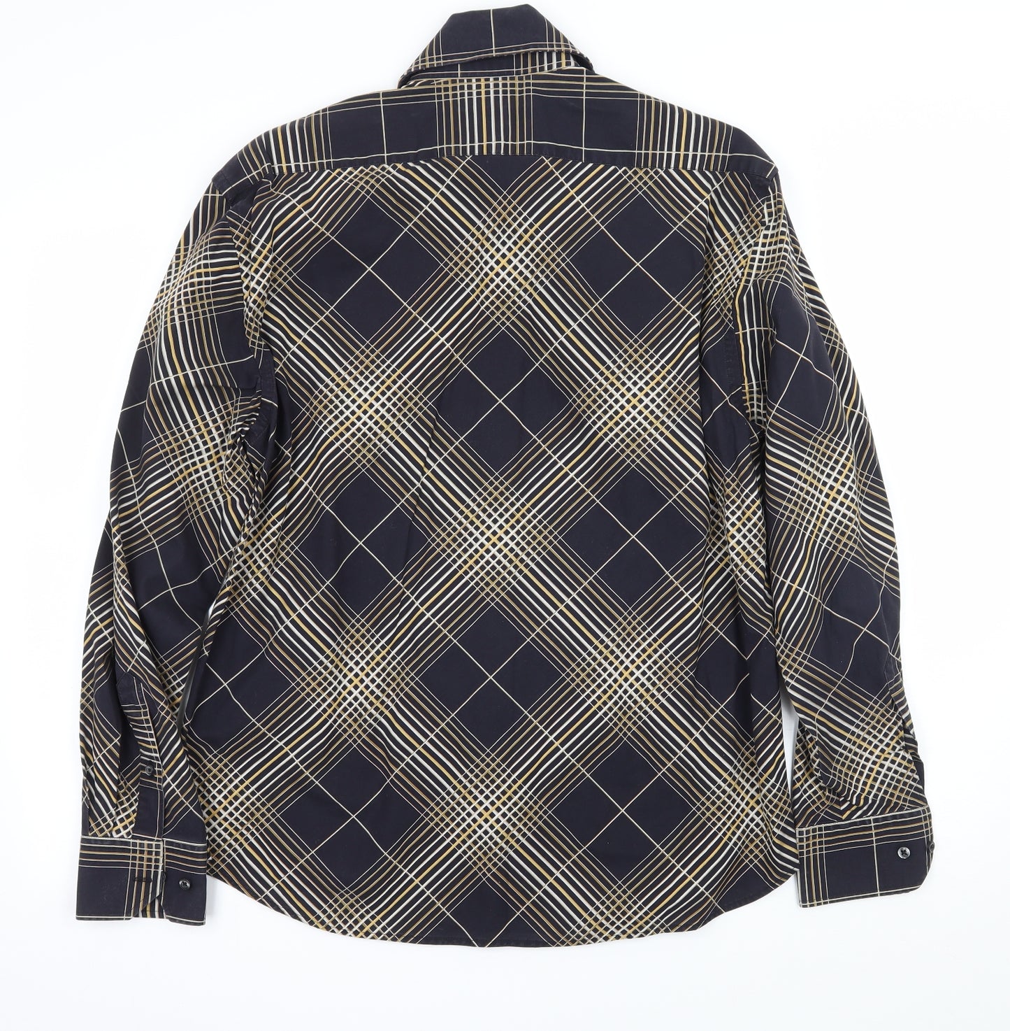 NEXT Mens Black Striped   Button-Up Size M