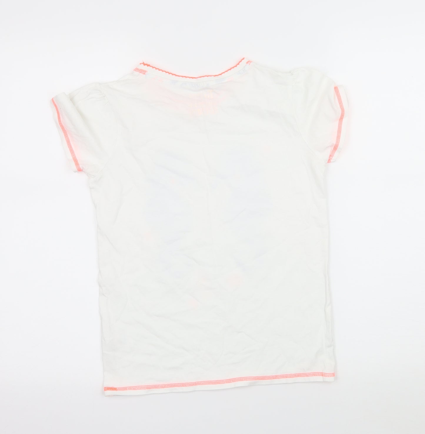 TU Girls White  Jersey Basic T-Shirt Size 11-12 Years  - Sea Horse