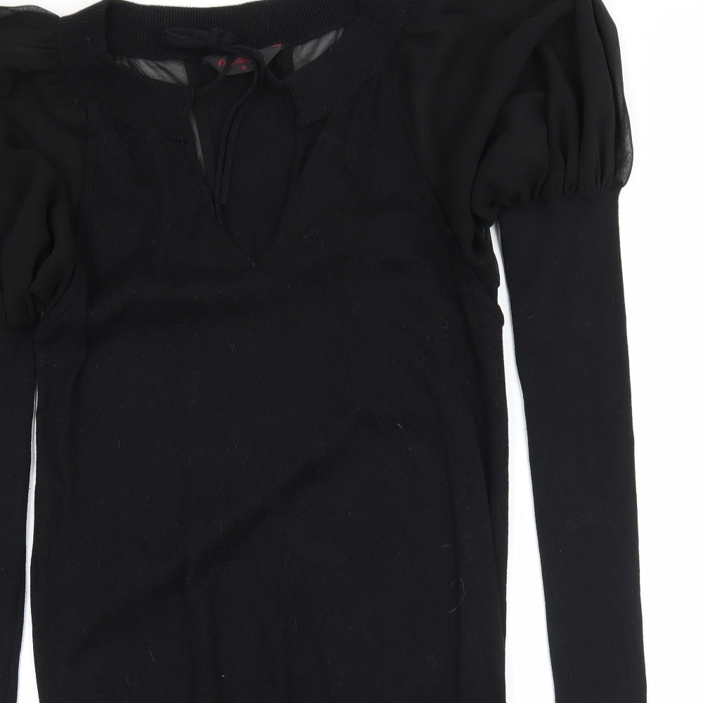 Miss Selfridge Womens Black  Knit Pullover Jumper Size 10