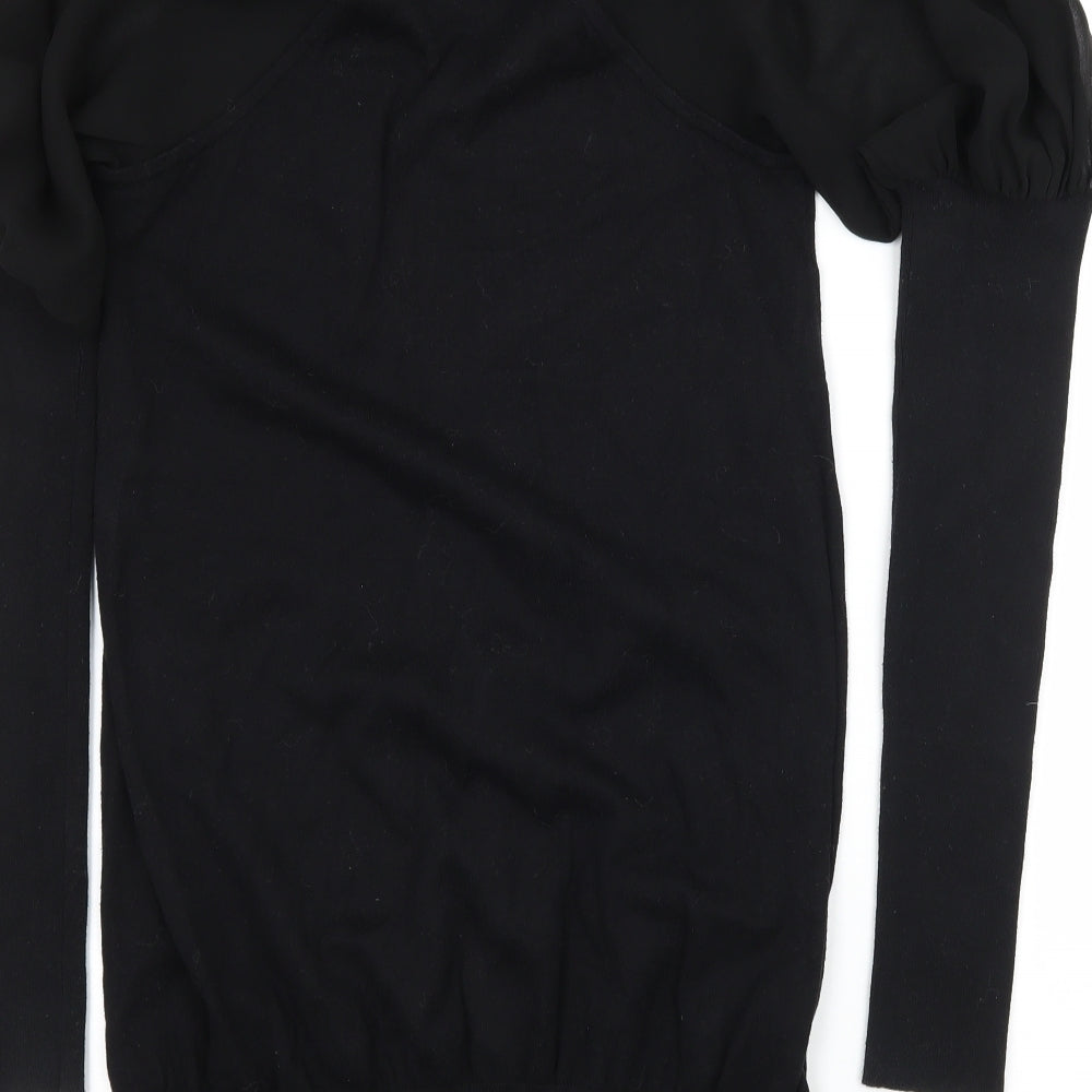 Miss Selfridge Womens Black  Knit Pullover Jumper Size 10