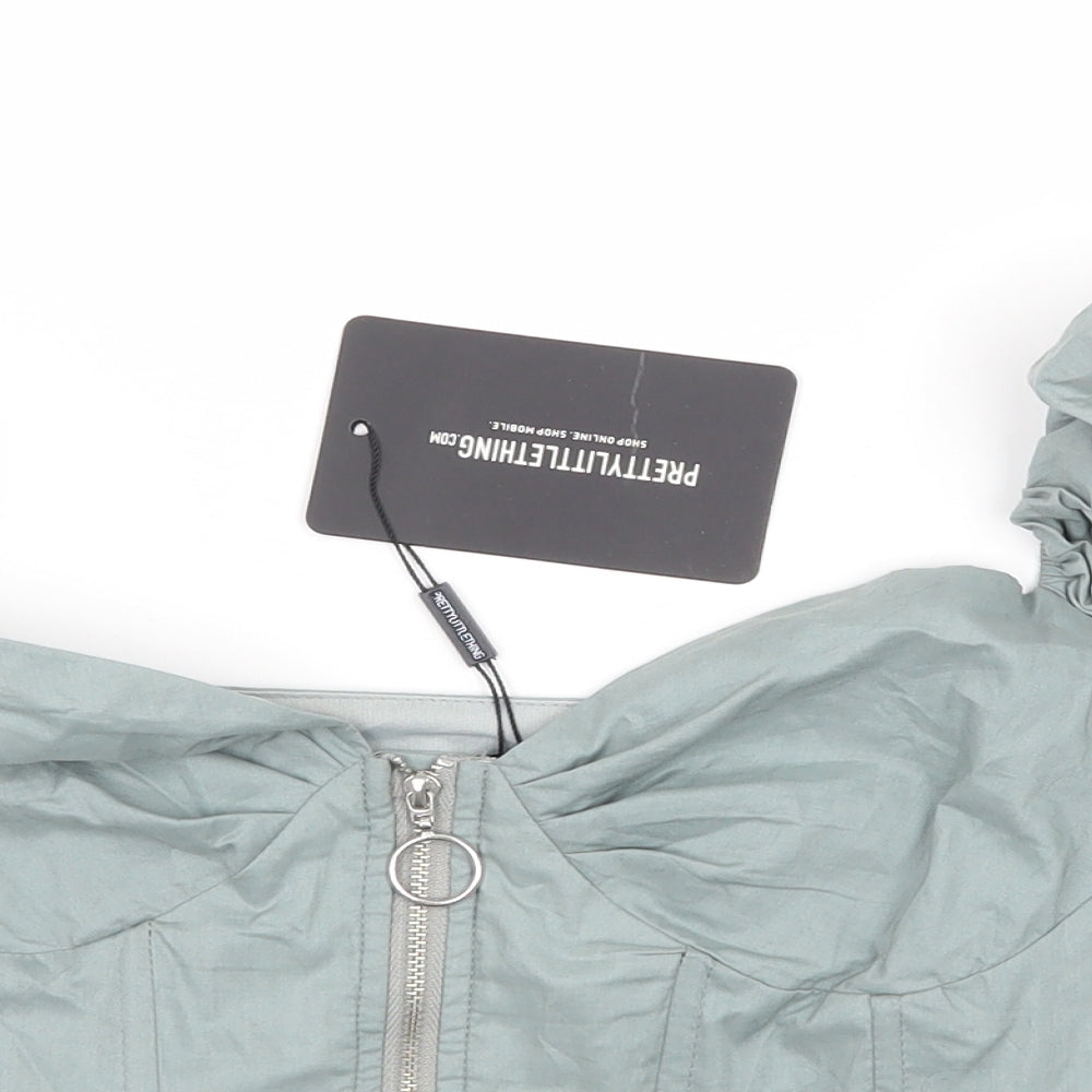 PRETTYLITTLETHING Womens Green   Basic Blouse Size 10