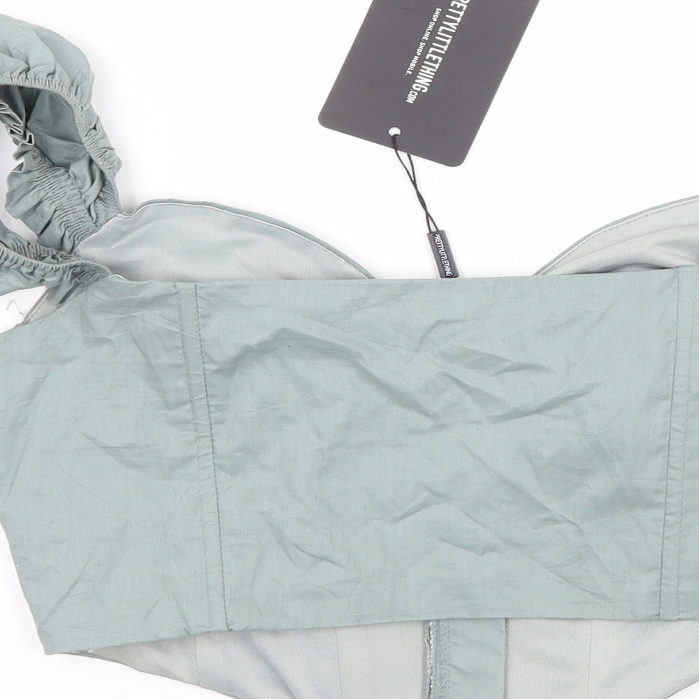 PRETTYLITTLETHING Womens Green   Basic Blouse Size 10