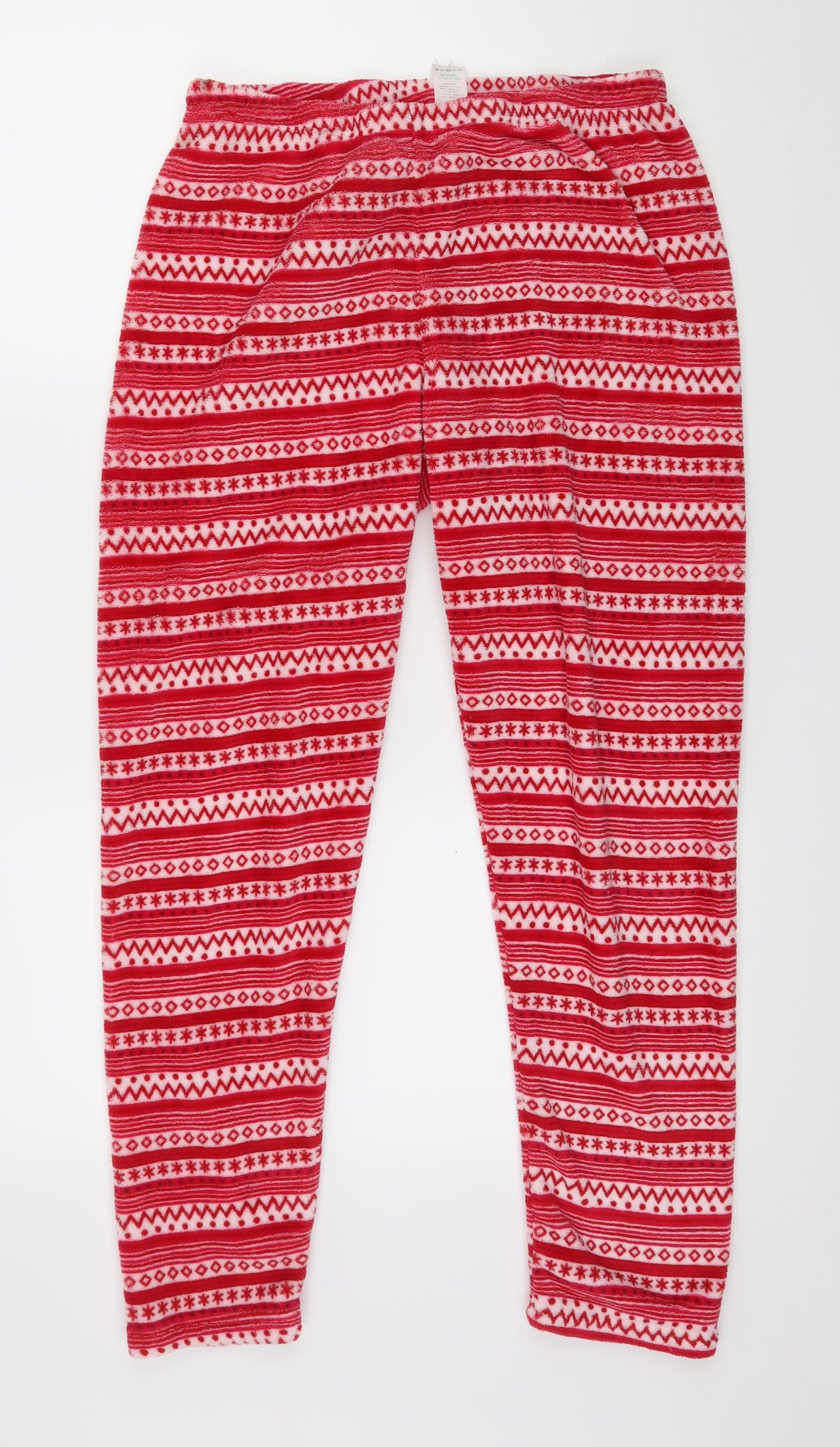 Matlan Womens White Geometric Microfibre Top Pyjama Set Size M  - Christmas Penguin