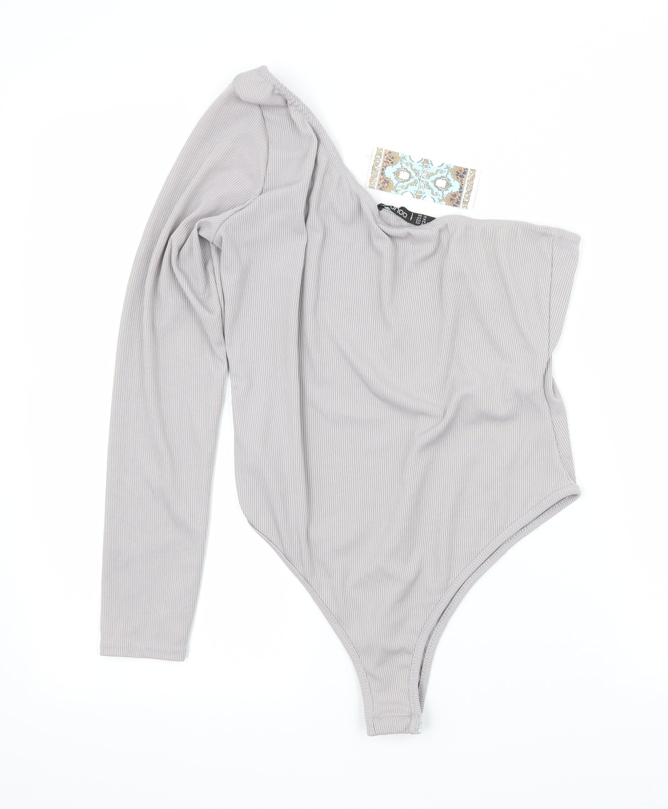 Boohoo Womens Grey   Bodysuit One-Piece Size 14