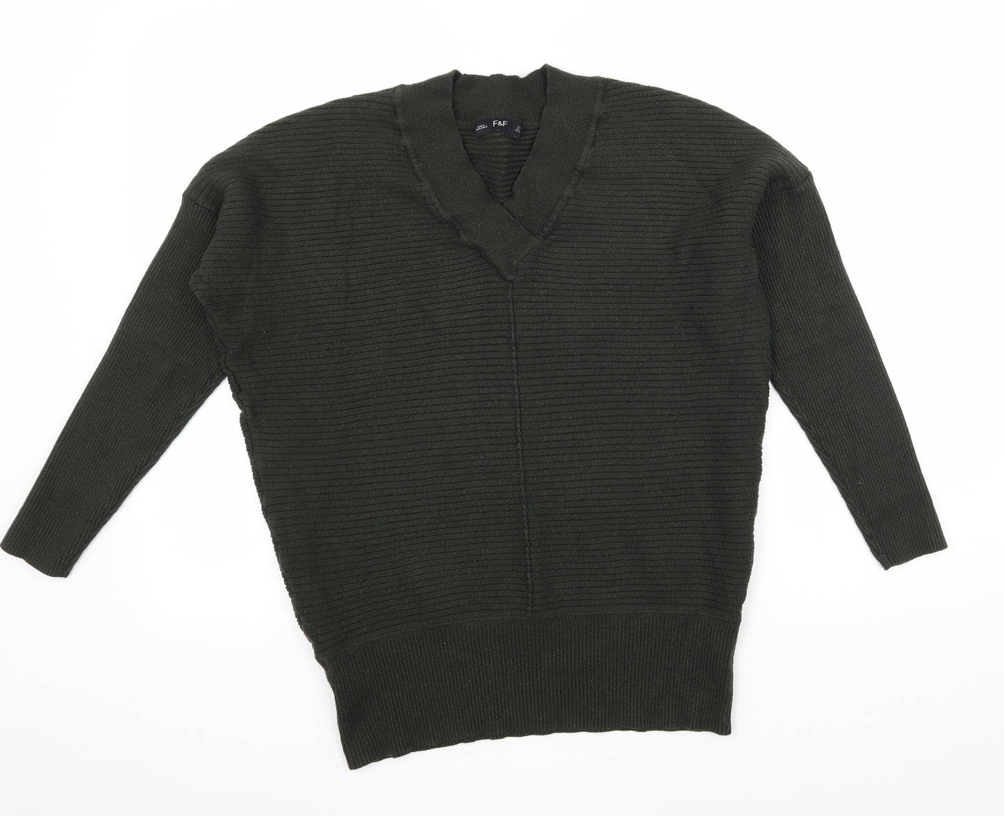 F&F Womens Green  Knit Pullover Jumper Size 10