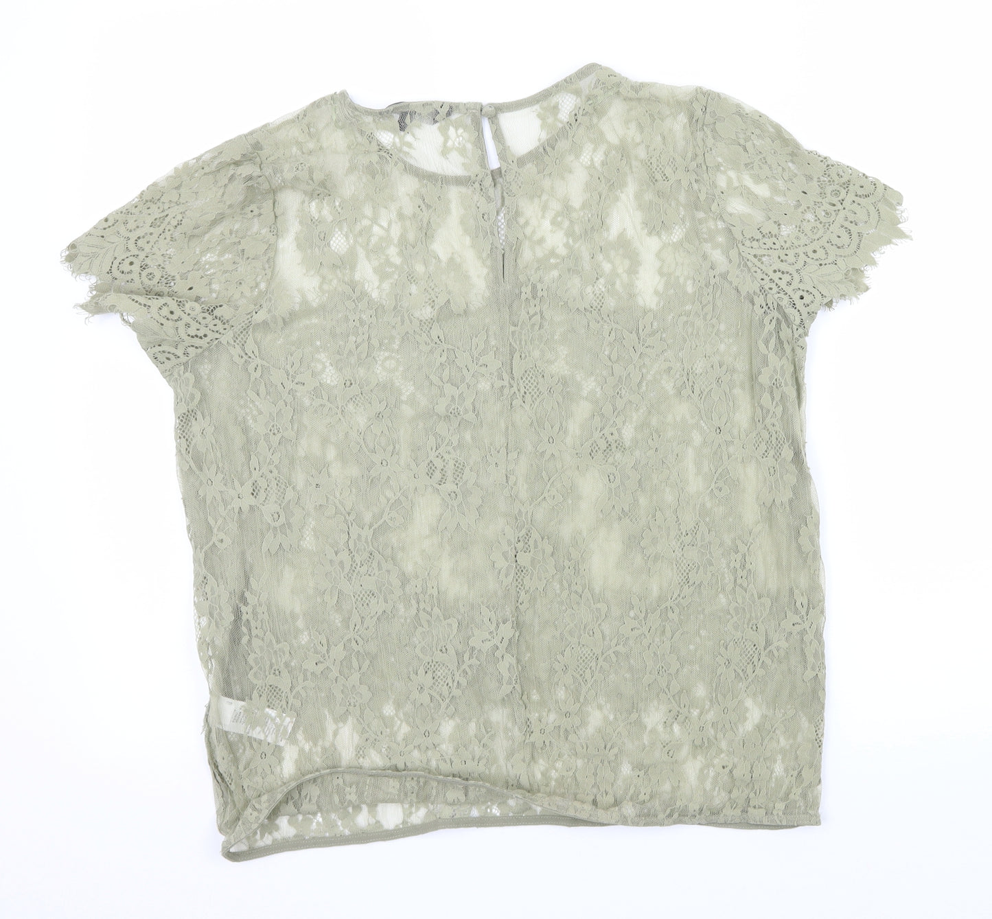 NEXT Womens Green  Lace Basic T-Shirt Size 12