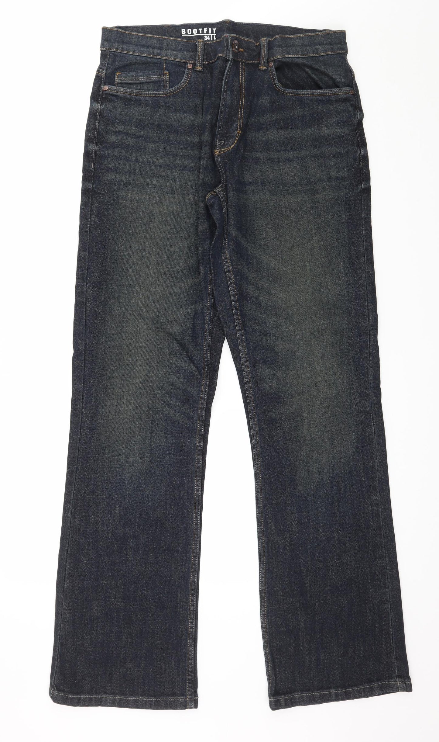 George Mens Blue  Denim Straight Jeans Size 34 in L33 in