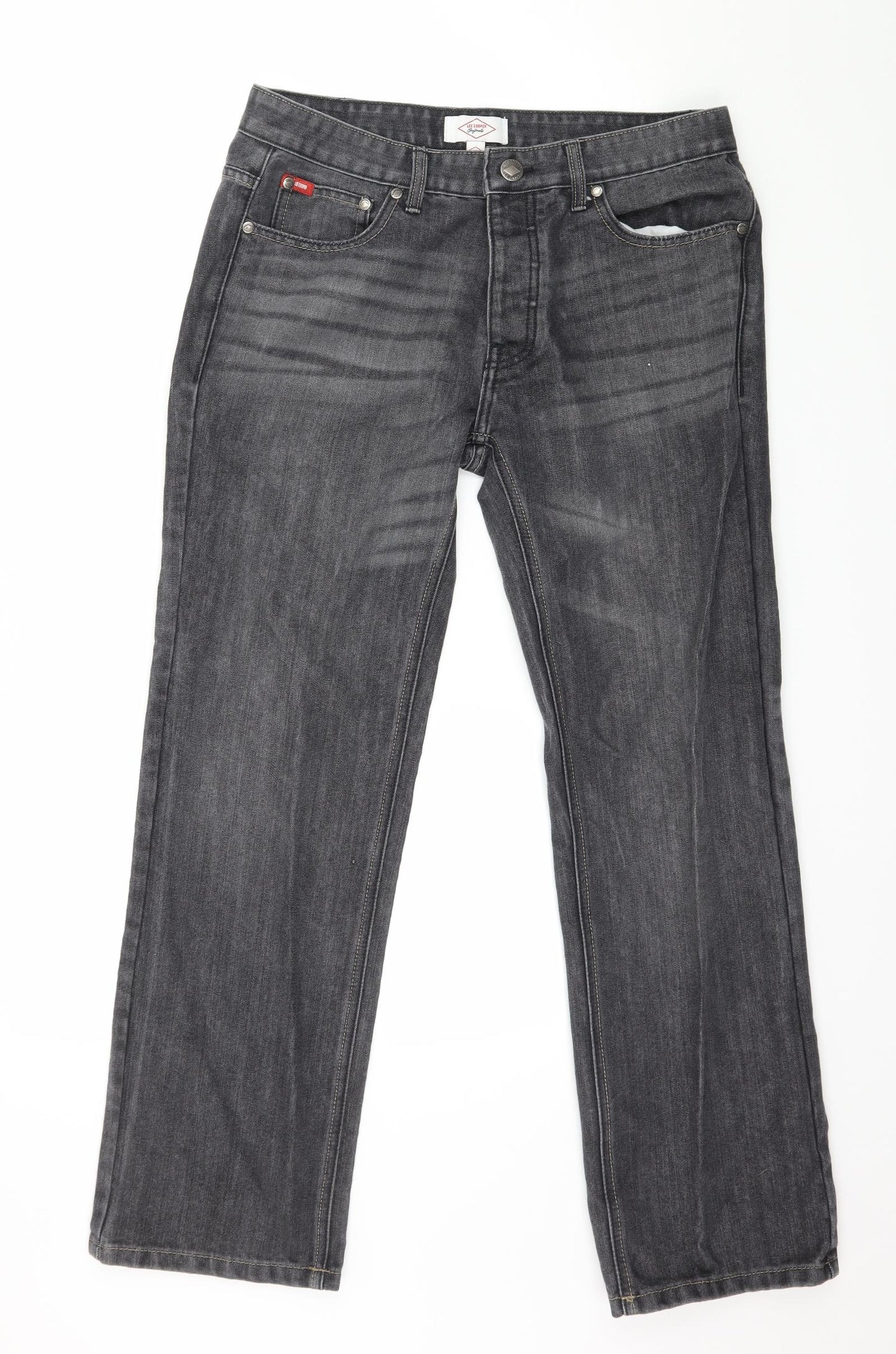 Lee Cooper Mens Grey  Denim Straight Jeans Size 32 in L30 in