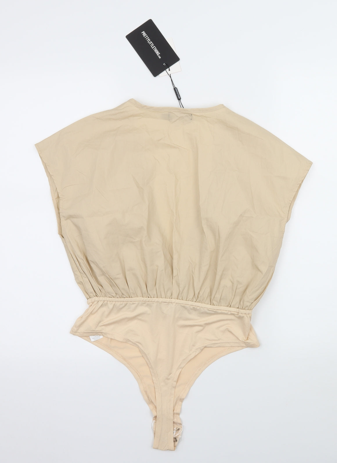 PRETTYLITTLETHING Womens Beige   Bodysuit One-Piece Size 10