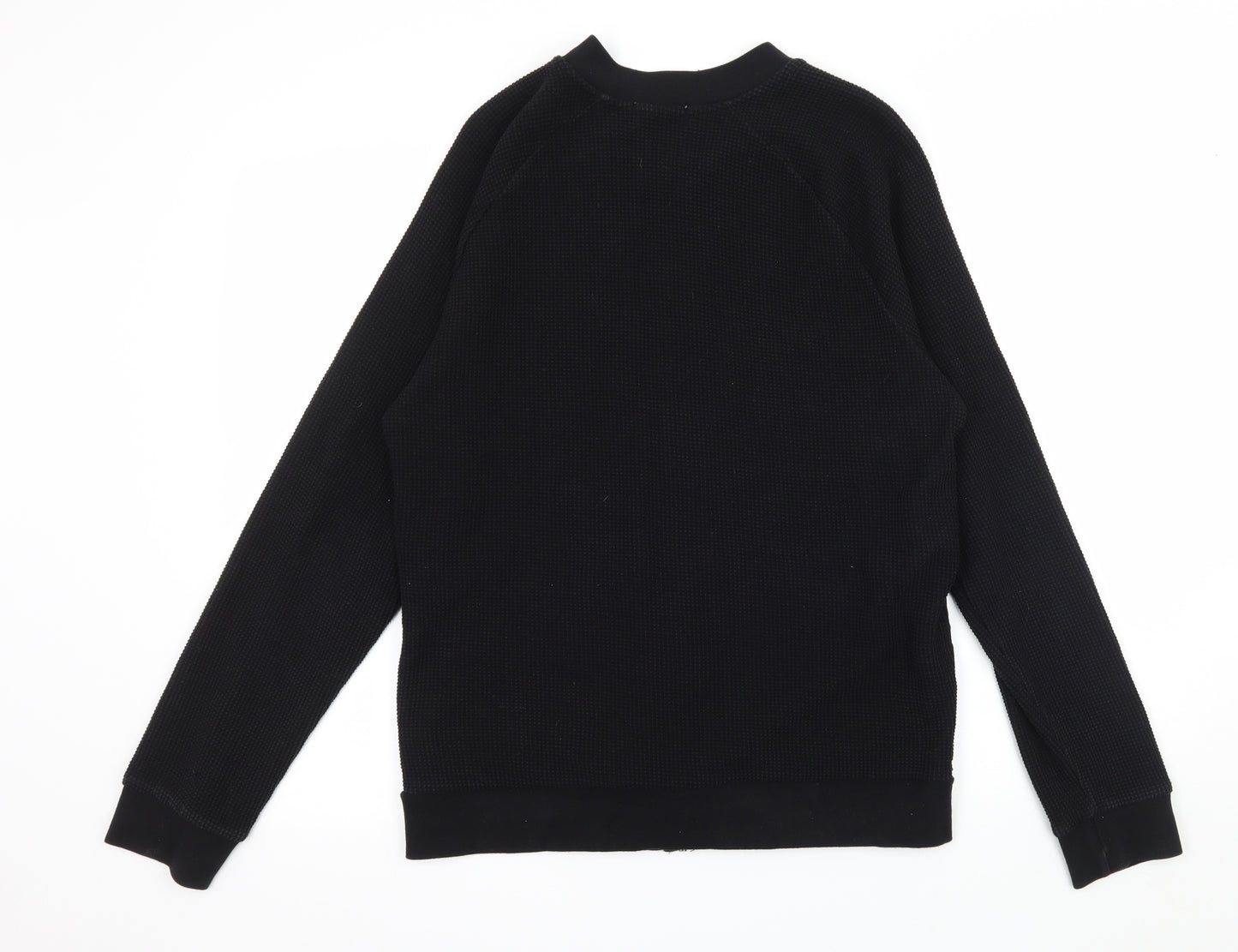 Topman Mens Black  Jersey Full Zip Sweatshirt Size L