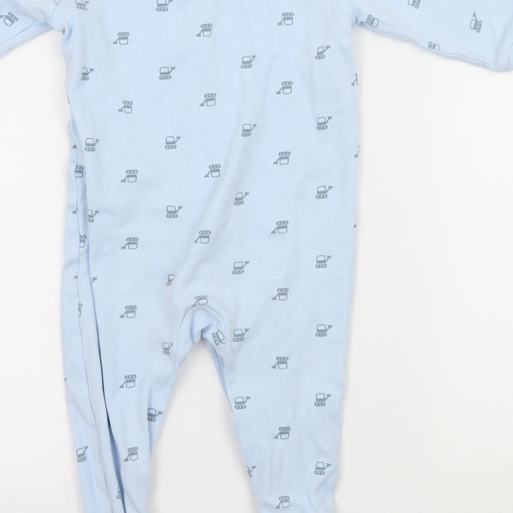 NEXT Boys Blue Geometric Jersey Babygrow One-Piece Size 9-12 Months  - Robots