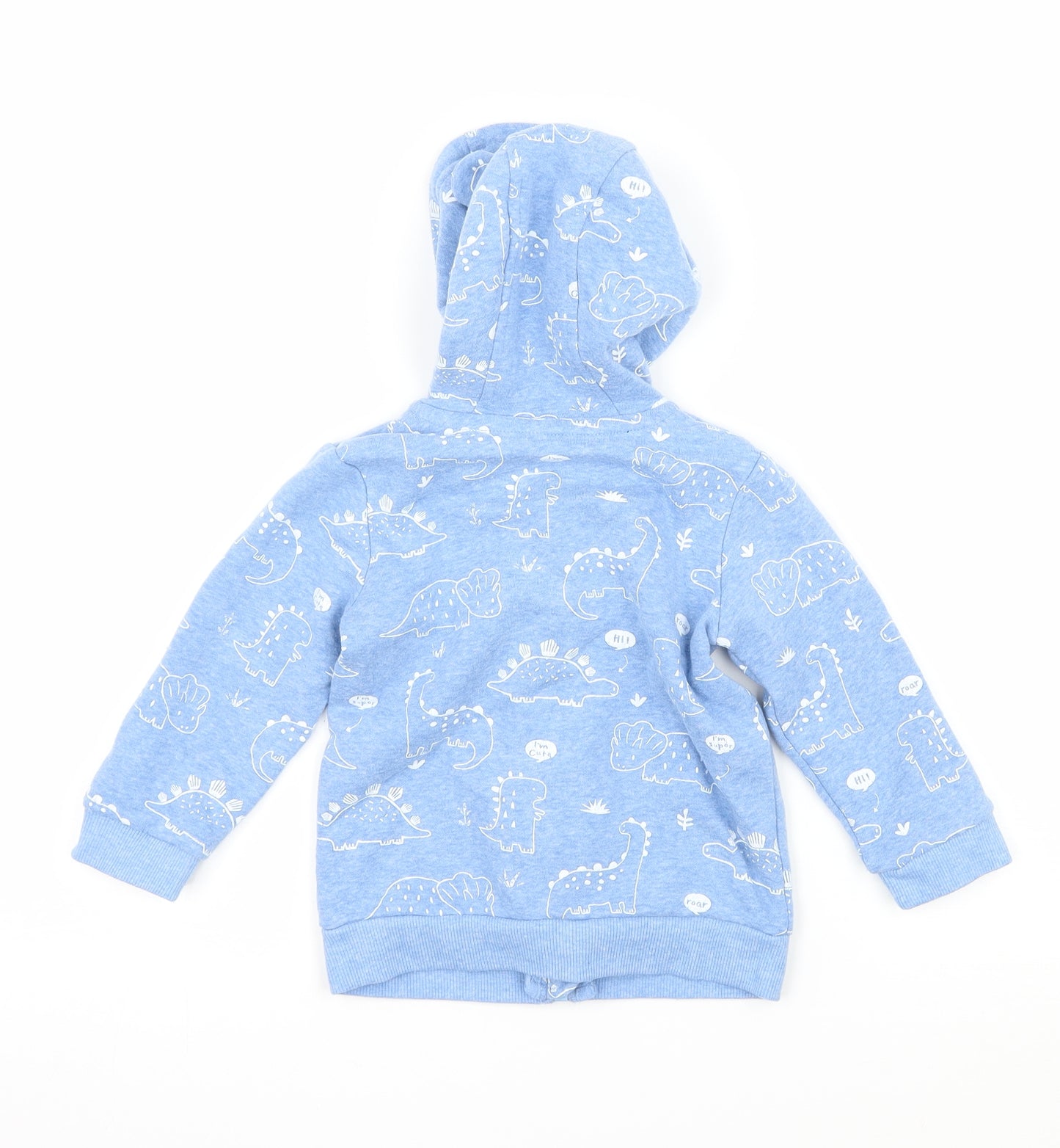 George Boys Blue Geometric Jersey Jacket  Size 9-12 Months  - Dinosaur