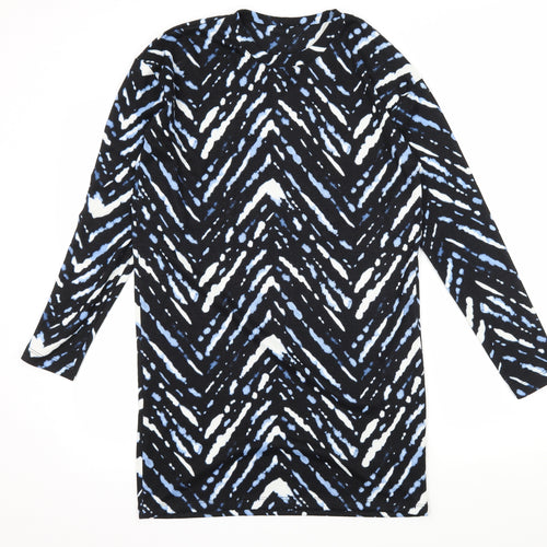 F&F Womens Blue Striped Knit Jumper Dress  Size 10
