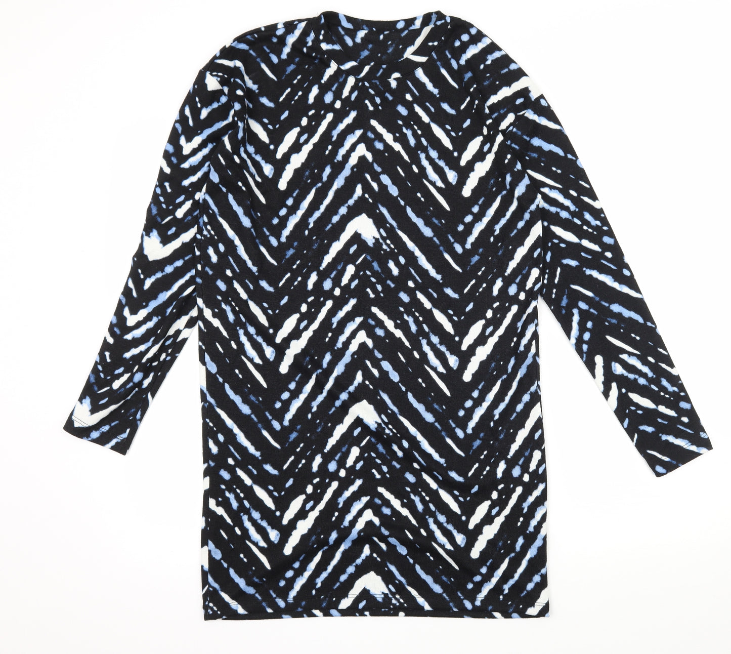 F&F Womens Blue Striped Knit Jumper Dress  Size 10