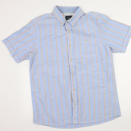 Boston Crew Mens Blue Striped   Button-Up Size L