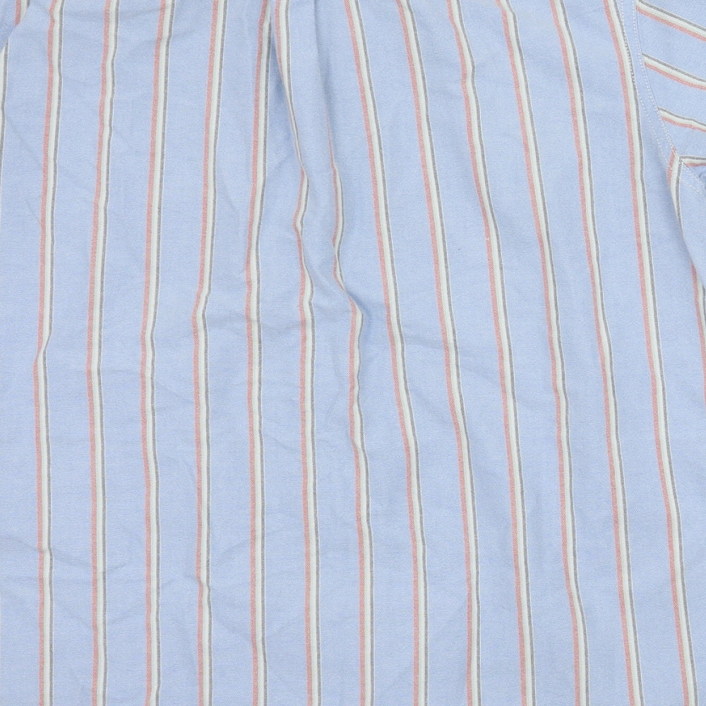 Boston Crew Mens Blue Striped   Button-Up Size L