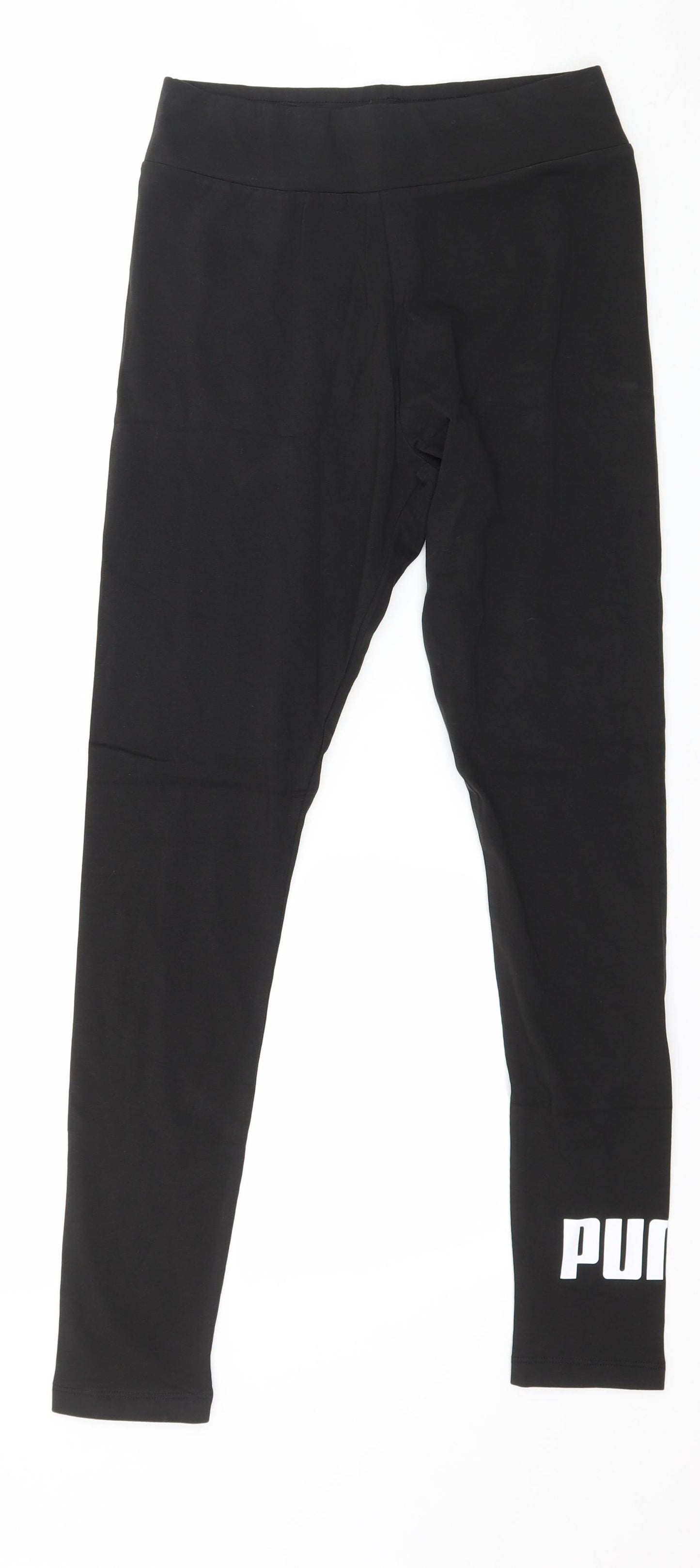 PUMA Womens Black  Jersey Capri Leggings Size 10 L26 in