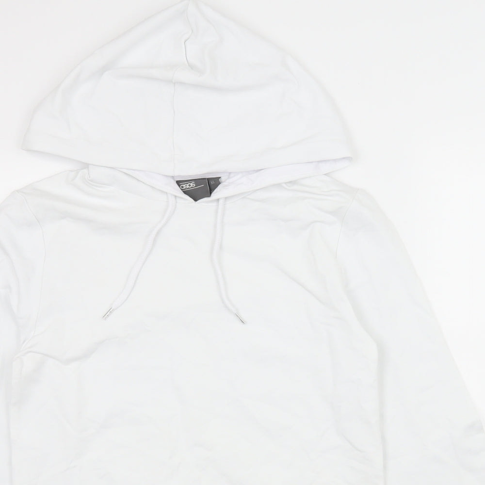 ASOS Mens White  Jersey Pullover Hoodie Size XS