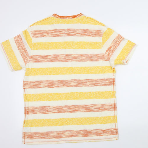 Mantaray Mens Yellow Striped Jersey  T-Shirt Size M